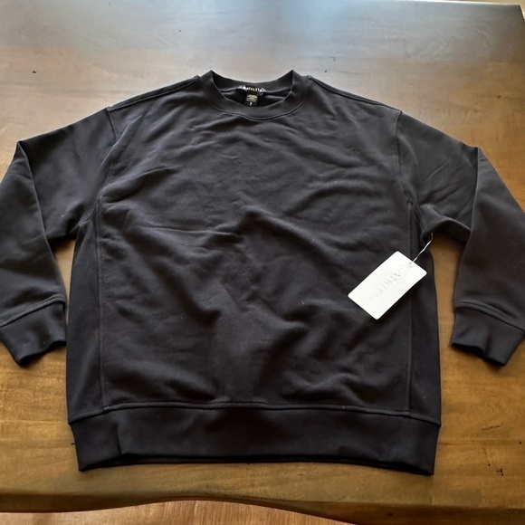 Athleta Forever Fleece Crewneck Sweatshirt Black Women's Sz S Small #891667 NEW - Picture 5 of 8